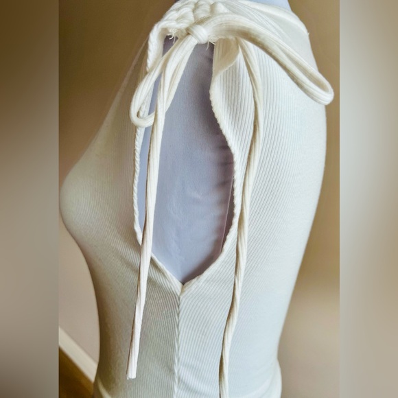 Zara Boho Blouse Off-White Keyhole Top Bohemian Shirt Ruched Shoulder Top Sz S - Picture 4 of 10